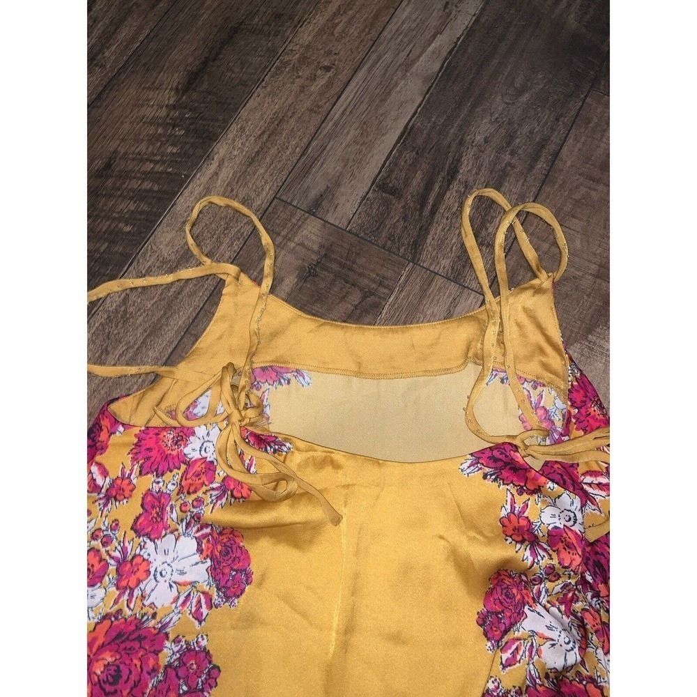 NWOT Free People Move Lightly Cami In Yellow Beaded Boho spring Small revolve - Picture 6 of 9
